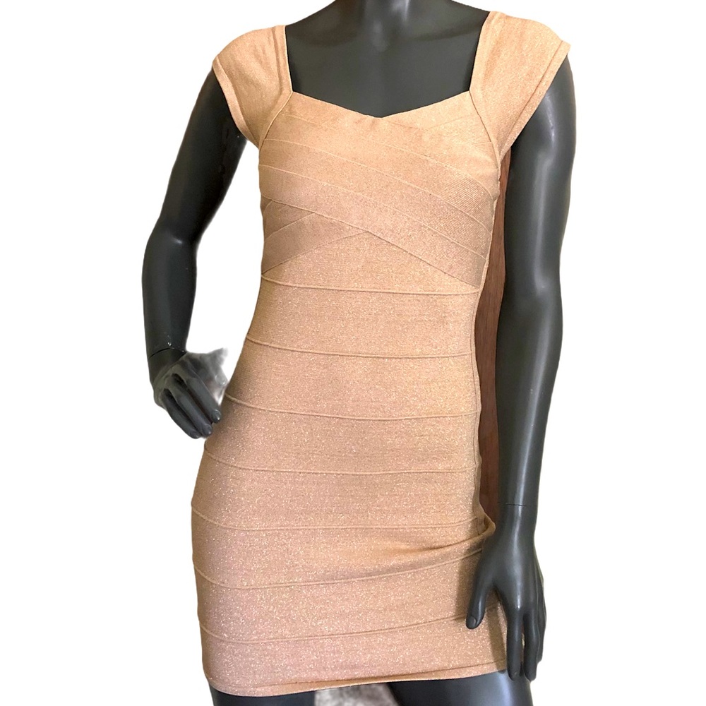 Forever 21 gold bodycon bandage dress